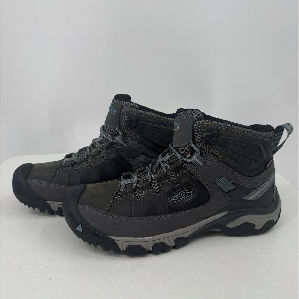 KEEN Targhee III Mid Leather Waterproof Hiking Boots Size 11 Women's Magnet/Blue